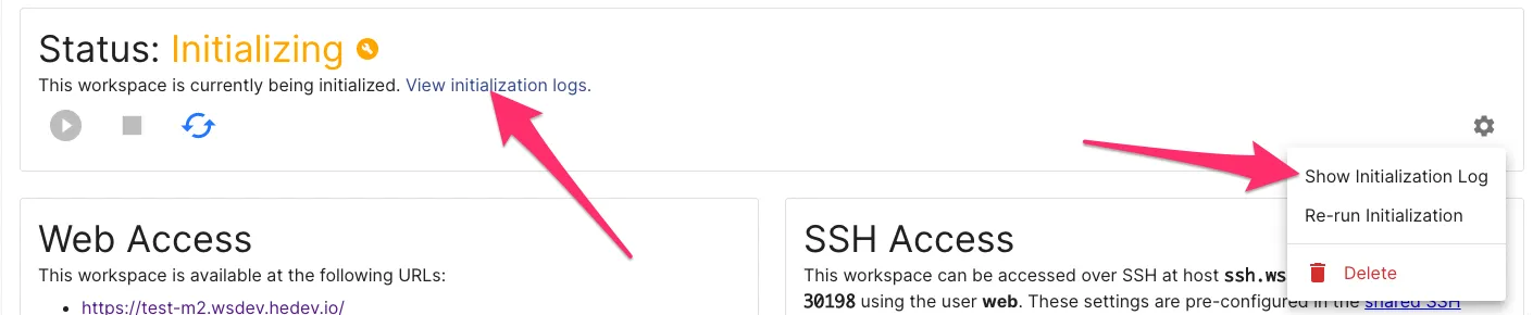 Workspace Initialization Status